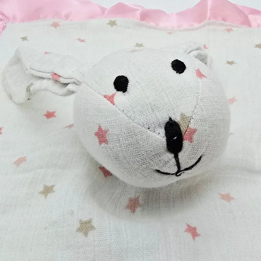 Aden Anais Bunny Lovey Musy Mate Pink Oh My Stars Security Blanket Muslin